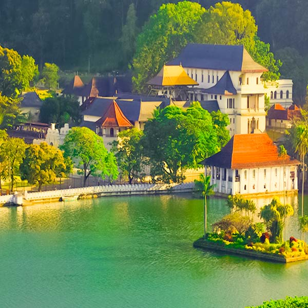 Traditional architecture of the Temple of the Tooth featured in our kandy city travel guide
