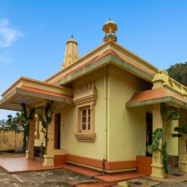 Sacred Sri Gayathri Peedam temple structure nestled in Nuwara Eliya.