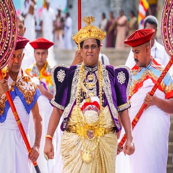 Nilanga Pradeep Dela Bandara is responsible for the relic in Sri Lanka while the king is not there.