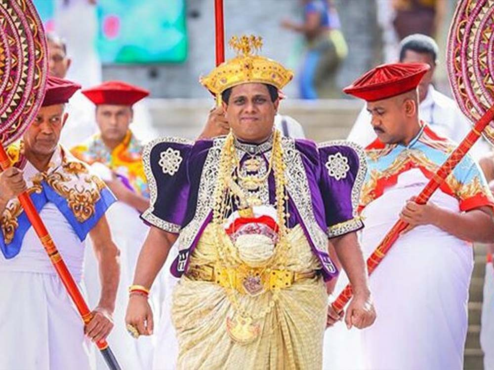 Nilanga Pradeep Dela Bandara is responsible for the relic in Sri Lanka while the king is not there.