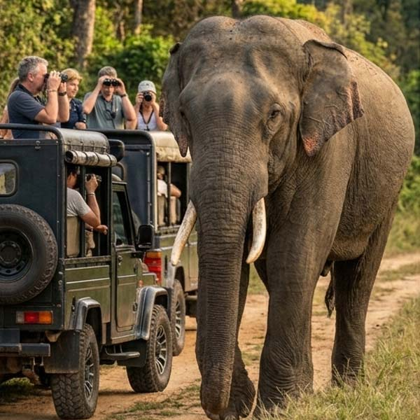 Minneriya National Park is popular for large elephant gatherings