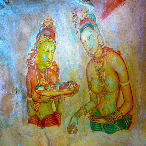 frescoes painted-sigiriya lion rock