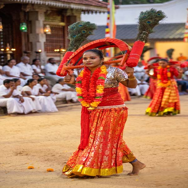 Kavadi dancer at the Katharagama perahera