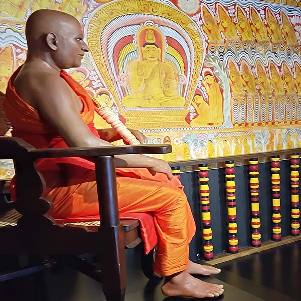 Ven. Wälivita Sri Saranankara Thero display at the Kandy Wax Museum